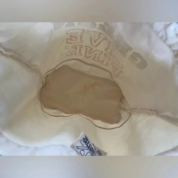 VINTAGE VICTORIA SECRET PINK CANVAS “THINK GREEN LIVE PINK” LOGO TOTE BAG - Picture 6 of 7